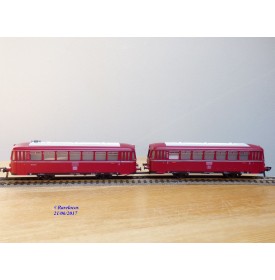 FLEISCHMANN  1370 / 2,  couplage de 2 remorques pour autorail ( Schienenbus )  VB et VS 98    DB  neuf  BO 