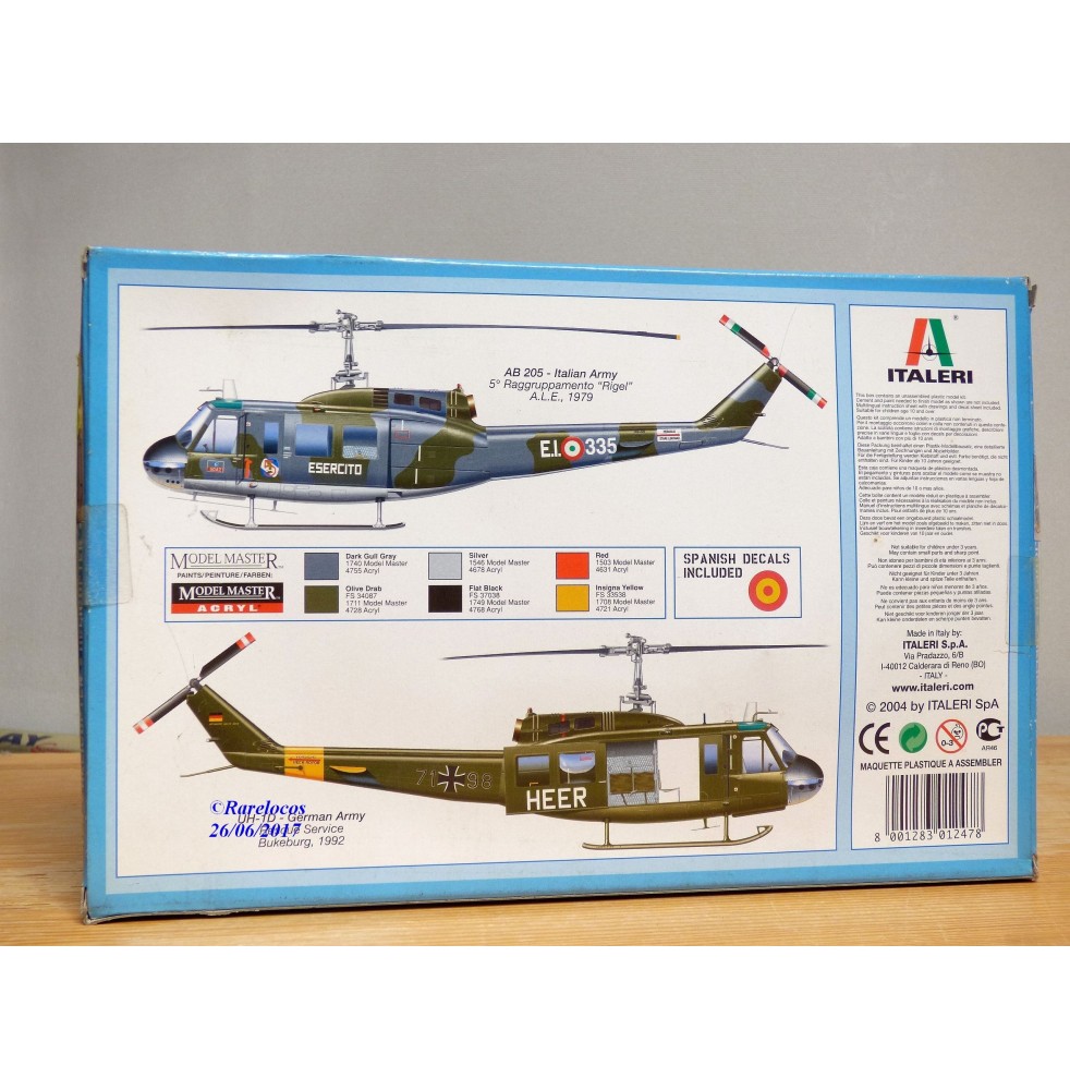 Maquette Italeri Uh-1D Slick Hélicoptère 1:72 - Kit à Monter - Neuf