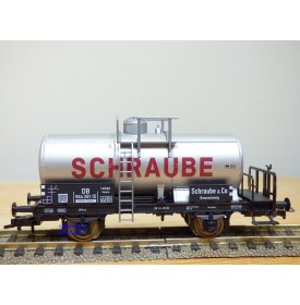 FLEISCHMANN  99 5410  K,   2  wagons citerne ancien  à plate forme de serre freins  RÖCHLING  et SCHRAUBE      DB    neuf    BO