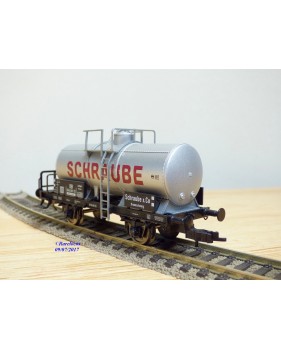 FLEISCHMANN  99 5410  K,   2  wagons citerne ancien  à plate forme de serre freins  RÖCHLING  et SCHRAUBE      DB    neuf    BO