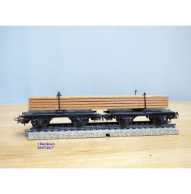 Märklin 4665, couplage de 2 wagons à traverses pivotantes chargé de planches   neuf   BO