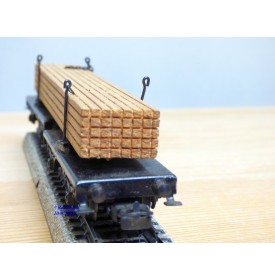 Märklin 4665, couplage de 2 wagons à traverses pivotantes chargé de planches   neuf   BO
