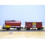 LILIPUT 810 50, boîte de 2  wagons Oelwehr, citerne et couvert à plate forme type Gklm    SBB   neuf    BO
