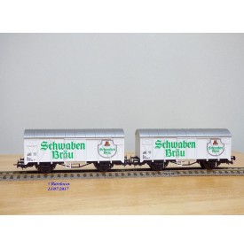 LILIPUT 229 05, wagons couverts pour  bière  SCHWABEN BRAU   DB  neuf   BO