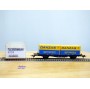 Fleischmann 5233, wagon plat porte conteneurs Lbs 598  BTmms   DANZAS  GENTRANSCO  DB    neuf    BO