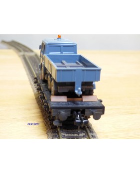 FLEISCHMANN  / WIKING  5219,  wagon plat chargé camion benne MAN  DB  BO