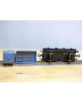 FLEISCHMANN  / WIKING  5219,  wagon plat chargé camion benne MAN  DB  BO