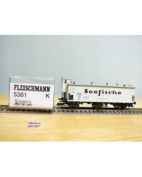 FLEISCHMANN 5381 K, wagon couvert à 3 essieux  SEEFISCHE   DR   neuf   BO 