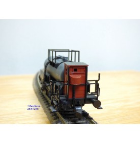 FLEISCHMANN 5440  K,  wagon citerne ancien  à plate forme de serre freins  I.G.Farben   DR  neuf    BO