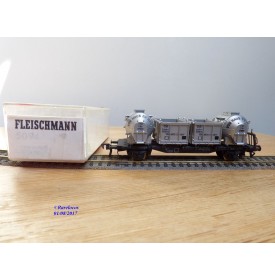 FLEISCHMANN  1473,  wagon plat chargé contenaurs Von Haus zu Haus   DB   BO