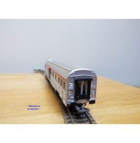 JOUEF  8650, voiture grandes lignes inox mixte 1 Cl. / fourgon  A2Dtux  éclairé  TEE PBA   SNCF   neuf   BO                    