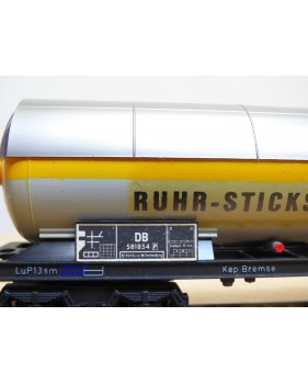 FLEISCHMANN 1499 R,  wagon citerne pare soleil  à plate forme de serre freins  RUHR-STICKSTOFF AG  DB    neuf   BO
