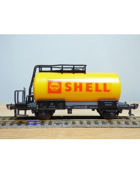 FLEISCHMANN 1475 SH,  wagon citerne ancien  à plate forme de serre freins  SHELL   DB   neuf    BO