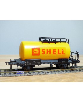 FLEISCHMANN 1475 SH,  wagon citerne ancien  à plate forme de serre freins  SHELL   DB   neuf    BO