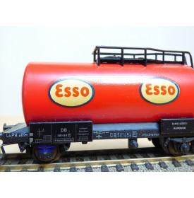 FLEISCHMANN 1475 E,  wagon citerne ancien  à plate forme de serre freins  ESSO    DB   neuf    BO