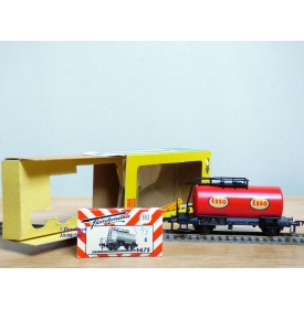 FLEISCHMANN 1475 E,  wagon citerne ancien  à plate forme de serre freins  ESSO    DB   neuf    BO