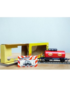 FLEISCHMANN 1475 E,  wagon citerne ancien  à plate forme de serre freins  ESSO    DB   neuf    BO