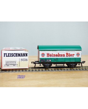FLEISCHMANN 5026, wagon couvert  transport de bière   HEINEKEN BIER  NS   neuf  BO