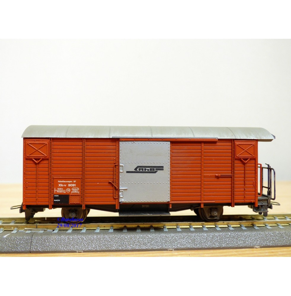 BEMO 2256 191, wagon atelier ( Kabelbauwagen )   N° Xk-v  9091   Rhb   BO