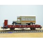 ROCO 47722,  wagon plat  à guérite chargé d' un camion Mercedes Anton Schlotmann ( WIKING )  Neuf   DR    BO