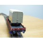 ROCO 47722,  wagon plat  à guérite chargé d' un camion Mercedes Anton Schlotmann ( WIKING )  Neuf   DR    BO