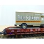 ROCO 47722,  wagon plat  à guérite chargé d' un camion Mercedes Anton Schlotmann ( WIKING )  Neuf   DR    BO