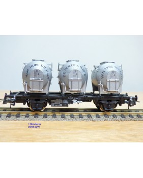 ROCO 47599,  wagon plat  porte conteneur DE PORTE A PORTE  SNCB     Neuf   BO