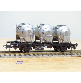 ROCO 47599,  wagon plat  porte conteneur DE PORTE A PORTE  SNCB     Neuf   BO