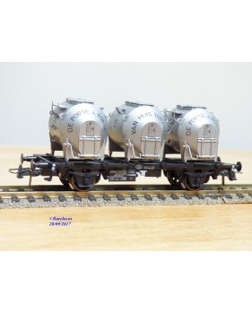 ROCO 47599,  wagon plat  porte conteneur DE PORTE A PORTE  SNCB     Neuf   BO
