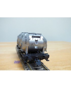 ROCO 47599,  wagon plat  porte conteneur DE PORTE A PORTE  SNCB     Neuf   BO