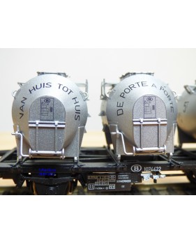 ROCO 47599,  wagon plat  porte conteneur DE PORTE A PORTE  SNCB     Neuf   BO