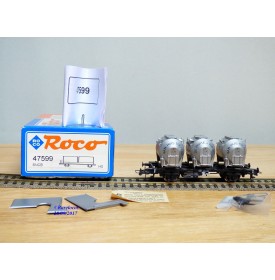 ROCO 47599,  wagon plat  porte conteneur DE PORTE A PORTE  SNCB     Neuf   BO