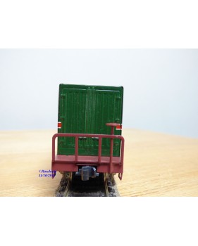 ENDO ( TER ) ????, wagon plat à bogies porte conteneurs chargé de 3 conteneurs  JNR   BO 