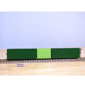 ENDO ( TER ) ????, wagon plat à bogies porte conteneurs chargé de 3 conteneurs  JNR   BO 