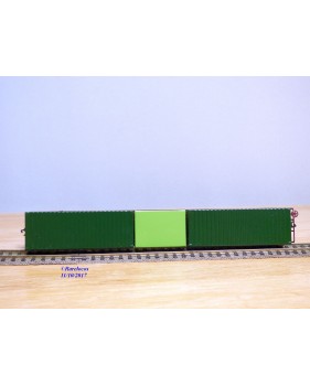 ENDO ( TER ) ????, wagon plat à bogies porte conteneurs chargé de 3 conteneurs  JNR   BO 