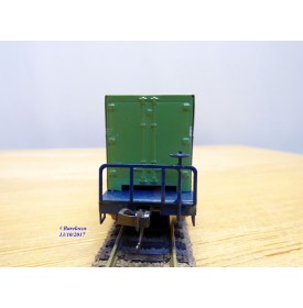 ENDO ( TER ) ????, wagon plat à bogies porte conteneurs N° 19720 chargé de 3 conteneurs  JNR   BO 