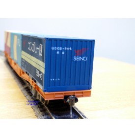 TOMIX   350000, wagon porte conteneurs chargé de 3 conteneurs de 20'  JNR  neuf  BO