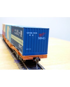 TOMIX   350000, wagon porte conteneurs chargé de 3 conteneurs de 20'  JNR  neuf  BO