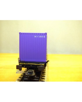 Märklin 4852,  wagon plat porte conteneurs type Lbs chargé d' un conteneur de 40 ' SBB  neuf   BO