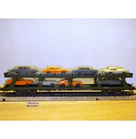 Märklin 4074,  wagon porte autos type DDm 915 chargé 8 auros DB  Autozug  neuf   BO