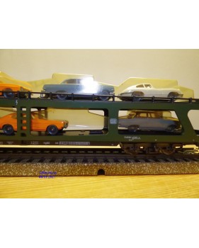 Märklin 4074,  wagon porte autos type DDm 915 chargé 8 auros DB  Autozug  neuf   BO