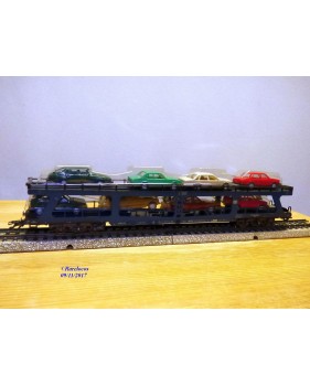 Märklin 4234,  wagon porte autos type DDm 915 chargé 8 autos DB  neuf   BO