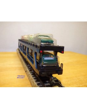 Märklin 4234,  wagon porte autos type DDm 915 chargé 8 autos DB  neuf   BO