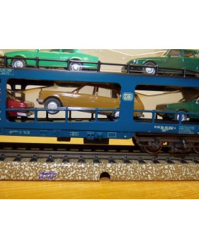 Märklin 4234,  wagon porte autos type DDm 915 chargé 8 autos DB  neuf   BO