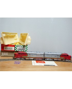 FLEISCHMANN 1341/2 S,  couplage locos diesel ALCO FA1 A+A   SANTA FE  neuf  BO 