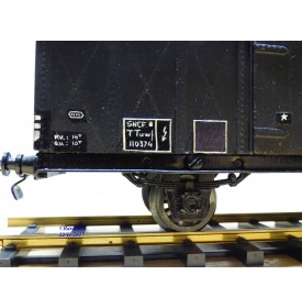 BLZ / GMP ???, wagon tombereau à guérite   à  2 essieux  SNCF  