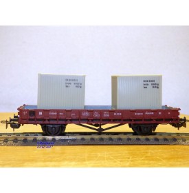 PIKO 5/6416-018, wagon plat chargé de 2 conteneurs  DR  neuf    BO 