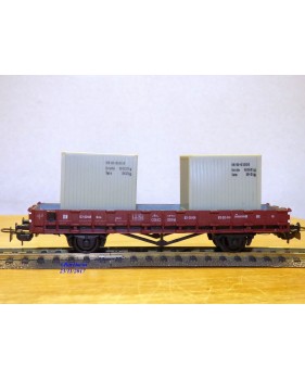 PIKO 5/6416-018, wagon plat chargé de 2 conteneurs  DR  neuf    BO 