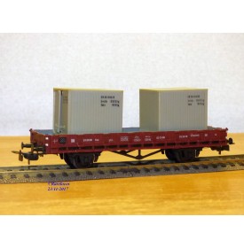PIKO 5/6416-018, wagon plat chargé de 2 conteneurs  DR  neuf    BO 