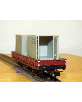 PIKO 5/6416-018, wagon plat chargé de 2 conteneurs  DR  neuf    BO 